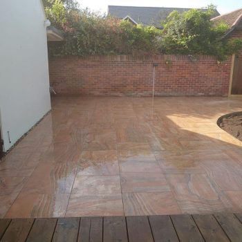 Rainbow porcelain patio in Brentwood