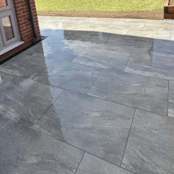 mercury grey porcelain patio